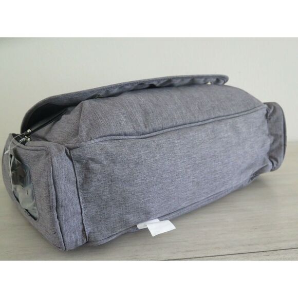 BB GEAR CROSS HATCH DUFFEL MESSENGER LARGE DIAPER BAG, GREY - Picture 8 of 9